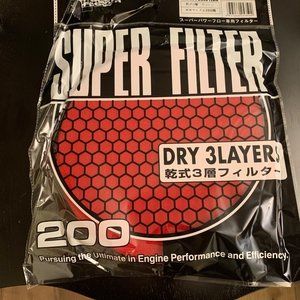 RED - HKS Super Power Flow 200mm Replacement Intake Air Filter